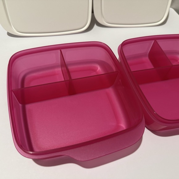 Tupperware Lunch It Containers Fuchsia Pink Set of 2 - Picture 6 of 7